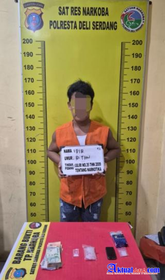 Sat Narkoba Polresta Deli Serdang Amankan Pria Yang Menyimpan Sabu di Pantai labu