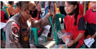 Kapolresta Deliserdang Tinjau Gerai Vaksin di Polsek Tanjung Morawa.