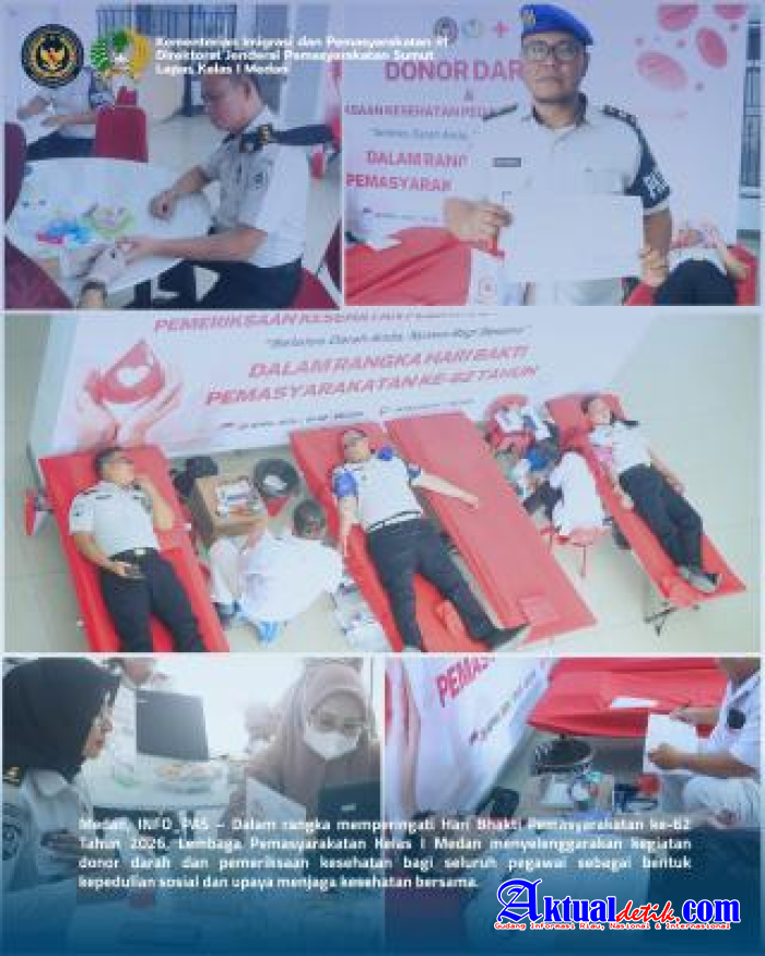 Donor Darah Dan Pemeriksaan Kesehatan, Wujud Kepedulian Sosial Pegawai Lapas Kelas I Medan