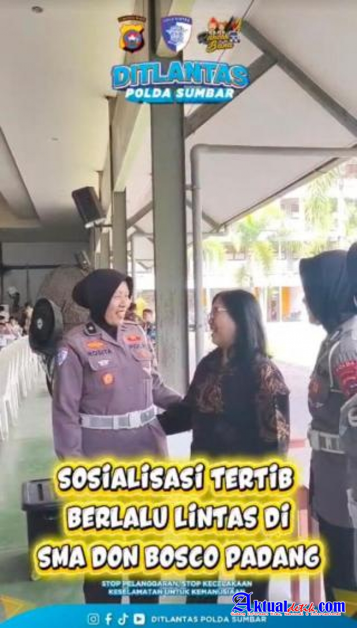 Ditlantas Polda Sumbar Laksanakan Sosialisasi Tertib Berlalu Lintas di SMA Don Bosco Padang
