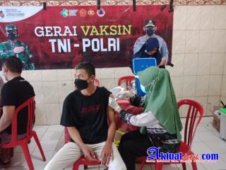 Gerai Vaksin Presisi Polres Karangasem di Pasar Karangsokong, Sebagai Pos Tetap Untuk Vaksinasi