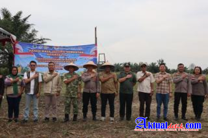Polres Binjai sama Forkompinda Panen Raya Serentak Kuartal II, Launching Program Pangan Polri