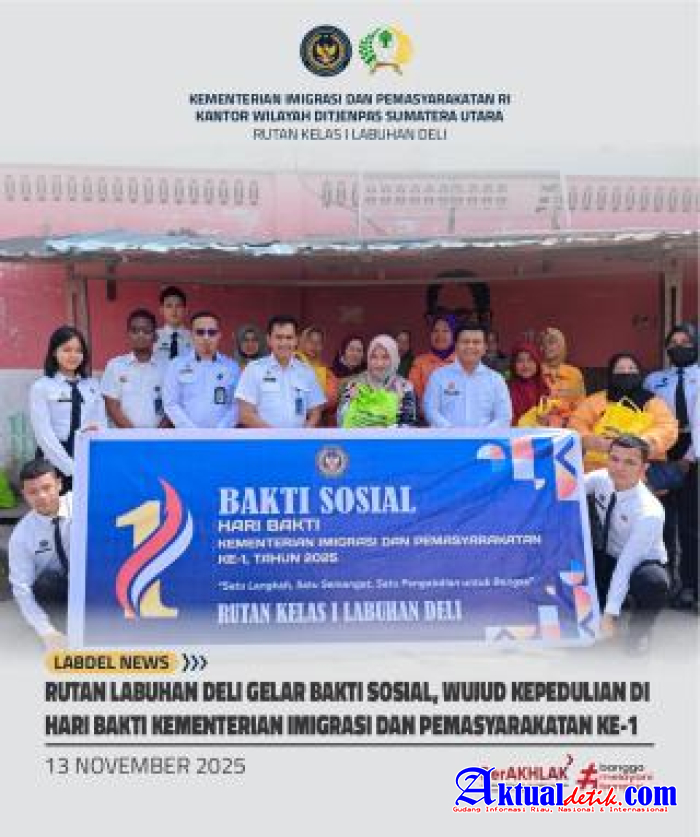 Rutan Labudel Gelar Baksos, Wujud Kepedulian Hari Bakti Kementerian Imigrasi Dan Pemasyarakatan Ke I