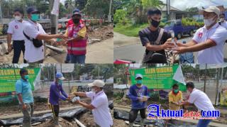 PSI Kota Pangkalpinang Bagikan Rice Box Dan Masker Ke Buruh Bangunan, Ojol Dan Juru Parkir