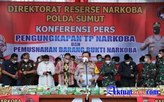 Kapolda Sumut Pimpin Pemusnahan Narkoba Jenis Sabu 205 Kg