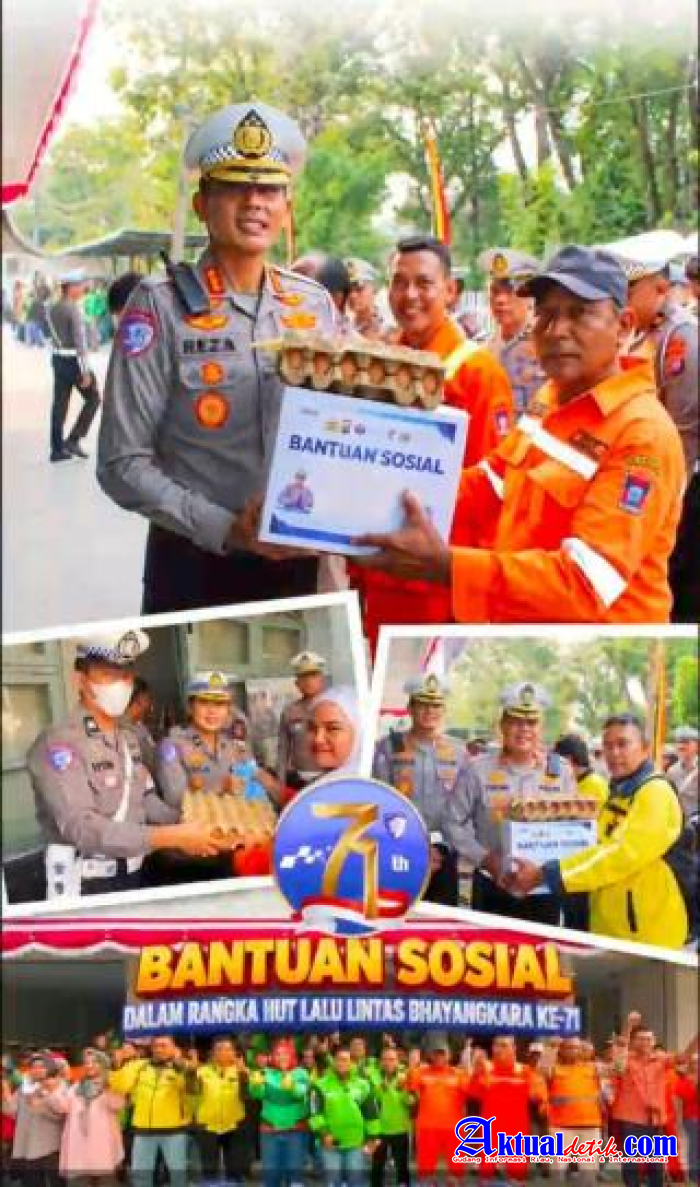 Dirlantas Polda Sumbar Berbagi Bantuan Sosial, Peringati Hari Lalu Lintas Bhayangkara ke-71