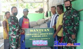 Danrem 045/Gaya Peduli memberi Bantuan Untuk Pembangunan Tempat Ibadah