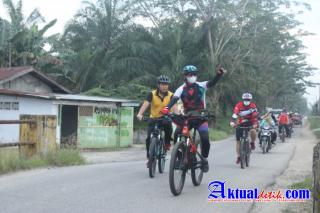 Pantau Situasi Kamtibmas,Kapolres Sergai Gowes Sepeda Bareng PJU