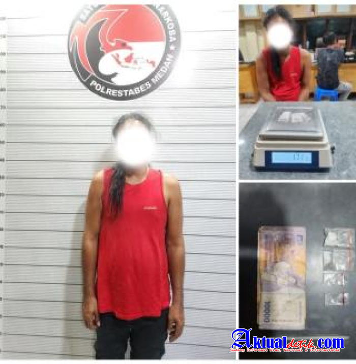 Satresnarkoba Polrestabes Medan Tangkap Pengedar Sabu Saat Transaksi Berlangsung