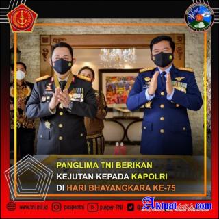 Panglima TNI Berikan Kejutan Kepada Kapolri, di Hari Bhayangkara ke-75