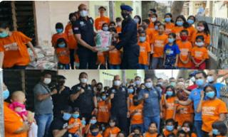 Kasat Narkoba Polrestabes Medan Memberikan Bantuan Berupa Sembako Kepada Komunitas Anak Yededhya