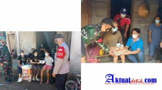 Kompak Bhabinkamtibmas dan Bhabinsa Saling Bantu Salurkan Sembako