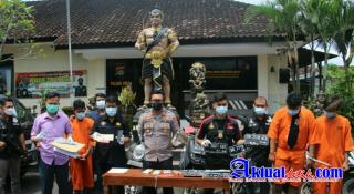 Polsek Ubud Bongkar Sindikat Curanmor Amankan 4 Pelaku, 8 Sepeda Motor Curian