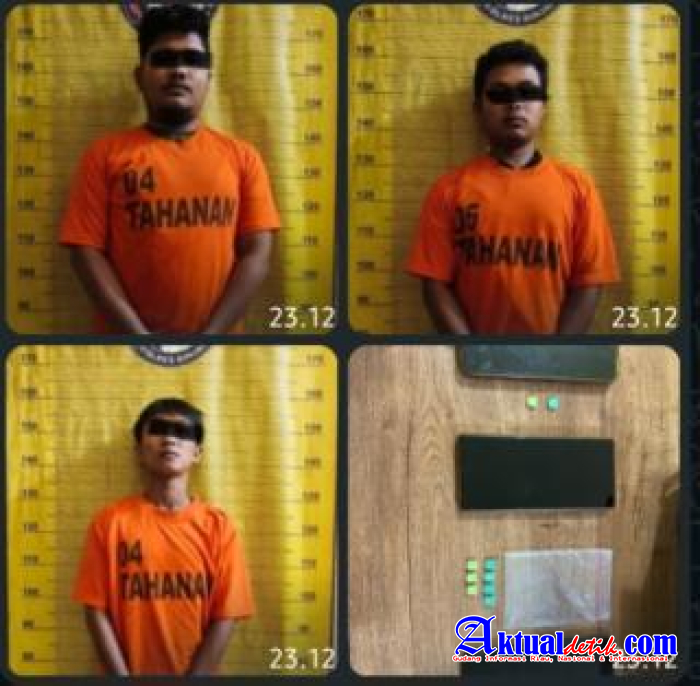 Siap Antarkan Pesanan Narkoba, Tiga Pemuda Di Tangkap Polres Binjai