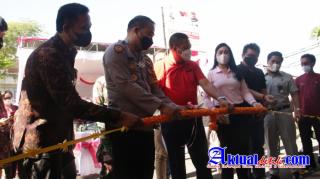 Kapolres Gianyar Hadiri Launching Samsat Drive Thru dengan Virtual