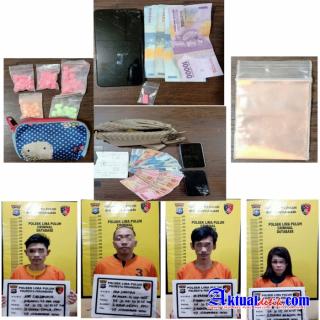 Tiga Kurir dan Seorang Bandar Pil Ekstasi, di Tangkap Polsek Lima Puluh dari Tempat Hiburan Malam