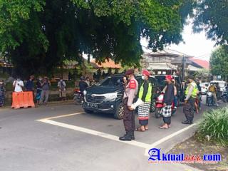 Ops Patuh Agung 2021 Polres Gianyar Atensi Pengamanan Upacara Ngaben di Blahbatuh