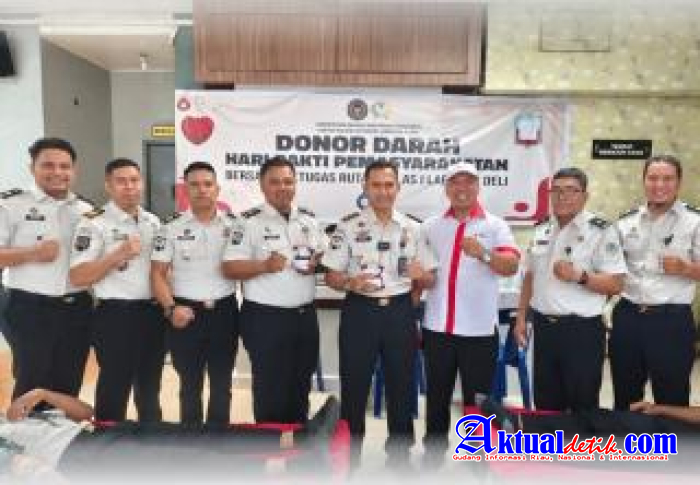 Rutan Kelas I Labuhan Deli Gelar Donor Darah Sambut HBP Ke 62