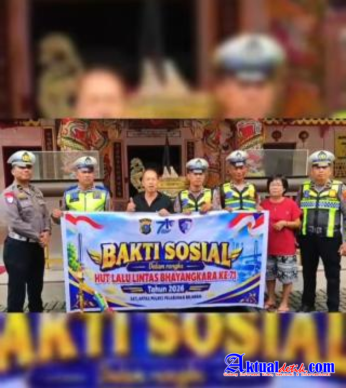 Sambut HUT Lalu Lintas Ke 71 Polres Pelabuhan Belawan Gelar Bakti Sosial Bersihkan Rumah Ibadah