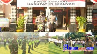 Polres Gianyar Gelar Apel Satgas Gakkum PPKM Darurat