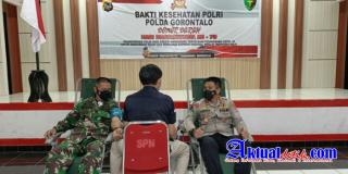 Sambut HUT Bhayangkara Ke 75, Polda Gorontalo Laksanakan Donor Darah