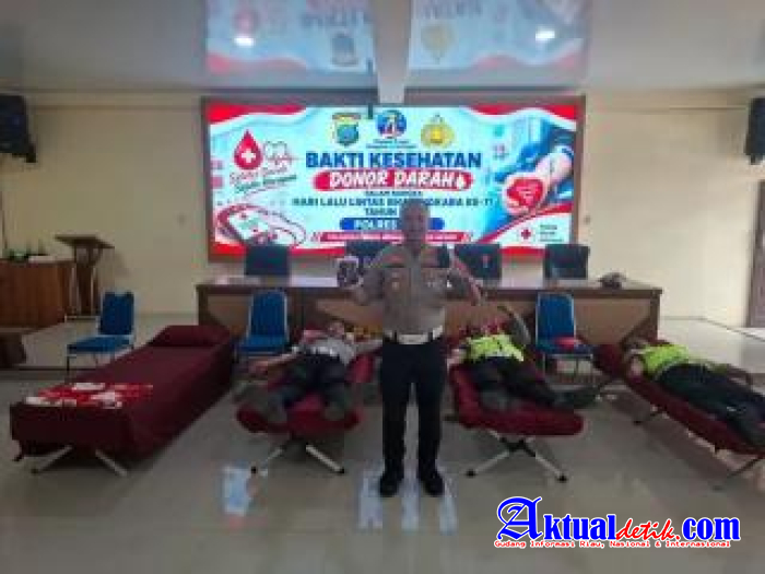 Sambut HUT Lalu Lintas Bhayangkara ke-71, Satlantas Polres Karo Gelar Donor Darah