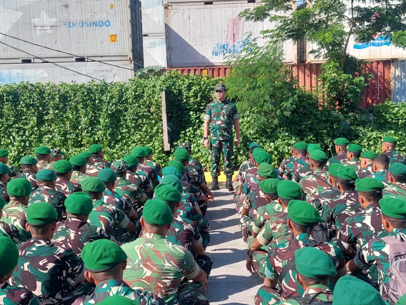 Kodim 1509/Labuha Sambut Kedatangan Personel Yon 869/Satria Manggasa di Bumi Saruma