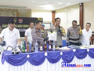 Dipimpin Kapolres Buleleng, Polres Buleleng Gelar Press Release Gangguan Kamtibmas Akhir Tahun 2023