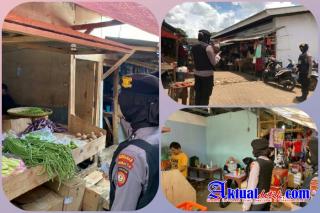 Begini Cara Polwan Polda Banten Beri Himbauan Protokol Kesehatan di Pasar