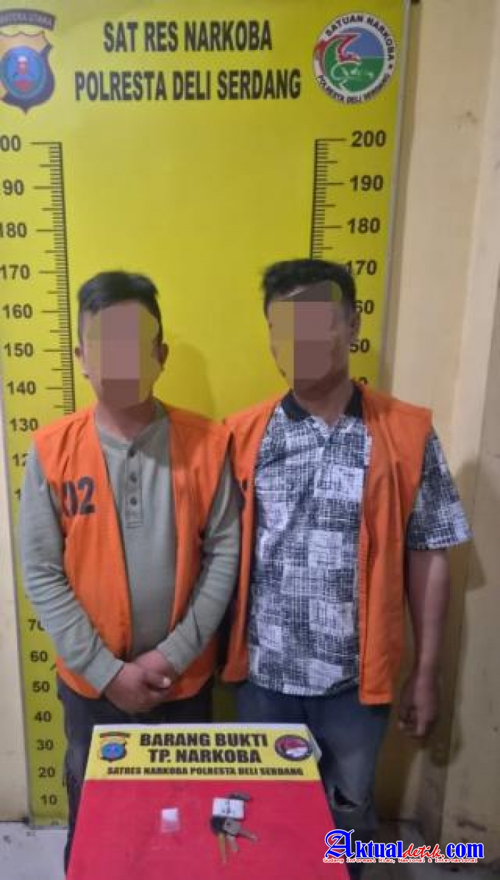 Simpan Shabu Di Kantong Celana, 2 Warga Sergai Ditangkap Sat Narkoba Polresta Deli Serdang